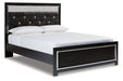 Kaydell Black Queen Upholstered Panel Bed - SET | B1420-157 | B1420-54 | B1420-96 - Vega Furniture