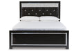 Kaydell Black Queen Upholstered Panel Bed - SET | B1420-157 | B1420-54 | B1420-96 - Vega Furniture