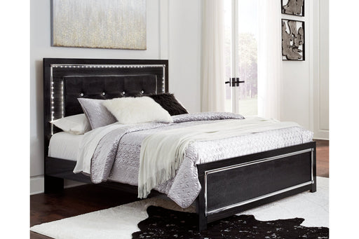 Kaydell Black Queen Upholstered Panel Bed - SET | B1420-54 | B1420-57 | B1420-95 | B100-13 - Vega Furniture