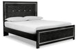 Kaydell Black Queen Upholstered Panel Bed - SET | B1420-54 | B1420-57 | B1420-95 | B100-13 - Vega Furniture