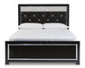 Kaydell Black Queen Upholstered Panel Platform Bed - SET | B100-13 | B1420-157 | B1420-54 | B1420-95 - Vega Furniture