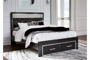 Kaydell Black Queen Upholstered Panel Storage Platform Bed - SET | B100-13 | B1420-157 | B1420-54S | B1420-95 - Vega Furniture