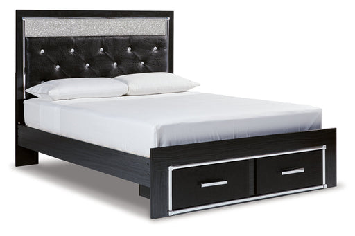 Kaydell Black Queen Upholstered Panel Storage Platform Bed - SET | B100-13 | B1420-157 | B1420-54S | B1420-95 - Vega Furniture