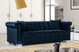 Kayla Blue Velvet Sofa - 615Navy-S - Vega Furniture