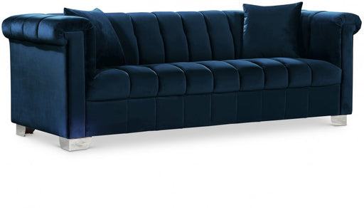 Kayla Blue Velvet Sofa - 615Navy-S - Vega Furniture
