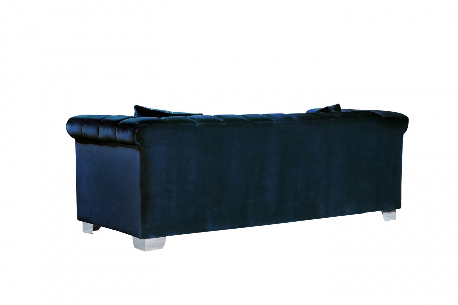 Kayla Blue Velvet Sofa - 615Navy-S - Vega Furniture