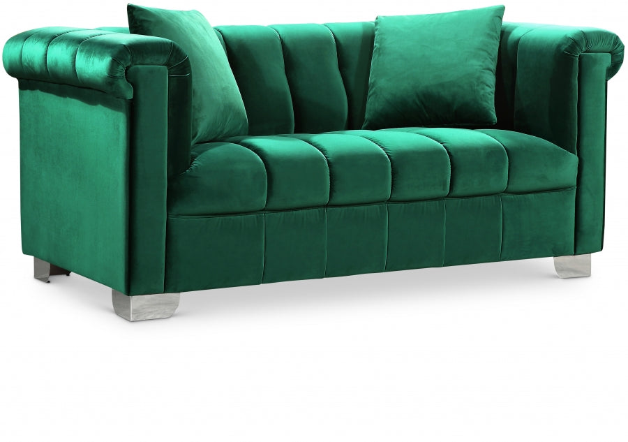 Kayla Green Velvet Loveseat - 615Green-L - Vega Furniture