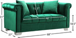 Kayla Green Velvet Loveseat - 615Green-L - Vega Furniture