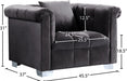 Kayla Grey Velvet Chair - 615Grey-C - Vega Furniture