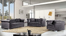 Kayla Grey Velvet Loveseat - 615Grey-L - Vega Furniture