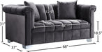 Kayla Grey Velvet Loveseat - 615Grey-L - Vega Furniture