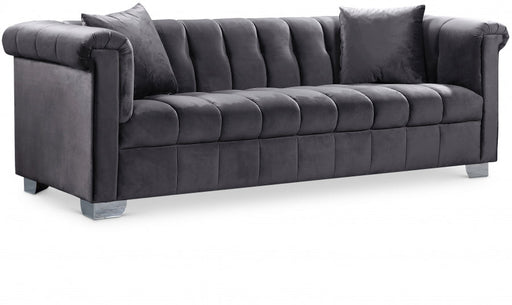 Kayla Grey Velvet Sofa - 615Grey-S - Vega Furniture