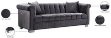 Kayla Grey Velvet Sofa - 615Grey-S - Vega Furniture