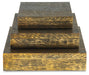 Keldy Antique Brass Finish Box, Set of 3 - A2000490 - Vega Furniture