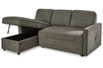 Kerle Charcoal LAF Sleeper Sofa Chaise - SET | 2650516 | 2650545 - Vega Furniture