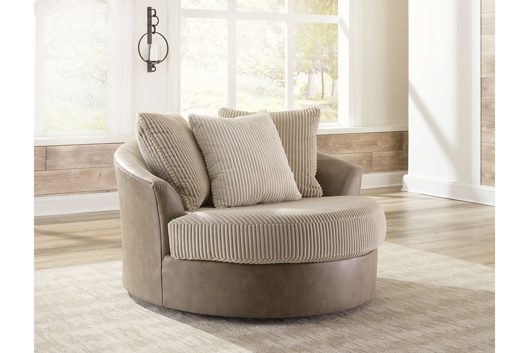 Keskin Sand Oversized Swivel Accent Chair - 1840321 - Vega Furniture
