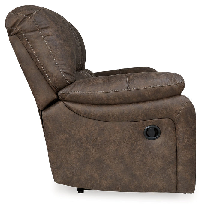 Kilmartin Chocolate Reclining Loveseat - 4240486 - Vega Furniture