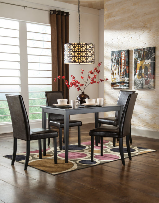 Kimonte Dark Brown 5-Piece Rectangular Dining Set - SET | D250-25 | D250-02(2) - Vega Furniture