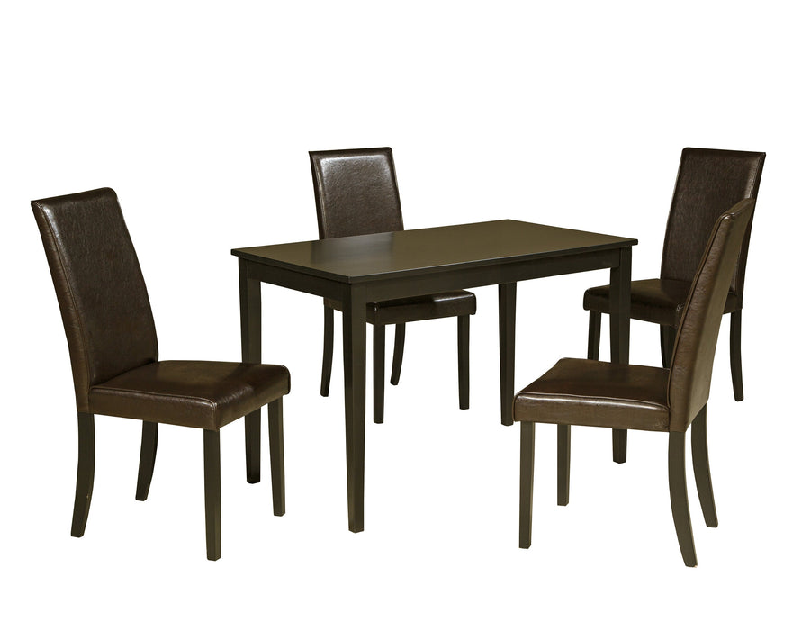 Kimonte Dark Brown 5-Piece Rectangular Dining Set - SET | D250-25 | D250-02(2) - Vega Furniture