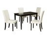 Kimonte Dark Brown/Ivory 5-Piece Rectangular Dining Set - SET | D250-25 | D250-01(2) - Vega Furniture
