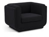 Kimora Linen Textured Fabric Chair Black - 151Black-C - Vega Furniture