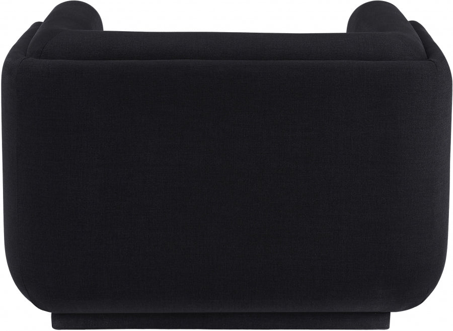 Kimora Linen Textured Fabric Chair Black - 151Black-C - Vega Furniture