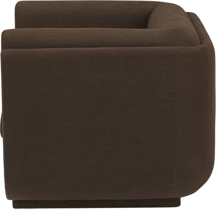 Kimora Linen Textured Fabric Chair Brown - 151Brown-C - Vega Furniture