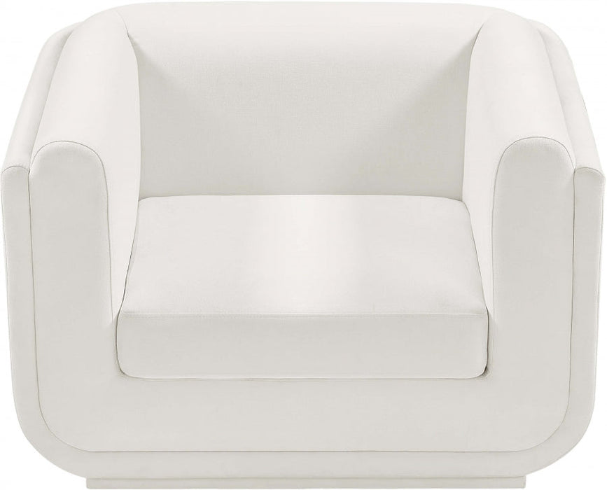 Kimora Linen Textured Fabric Chair Cream - 151Cream-C - Vega Furniture
