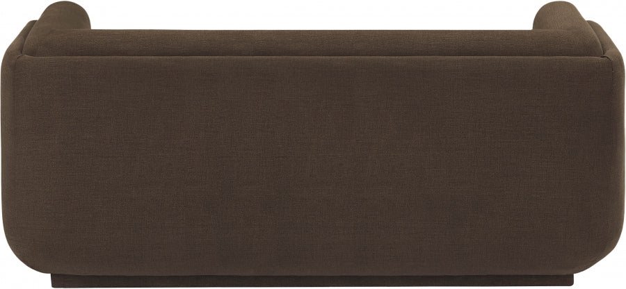 Kimora Linen Textured Fabric Loveseat Brown - 151Brown-L - Vega Furniture