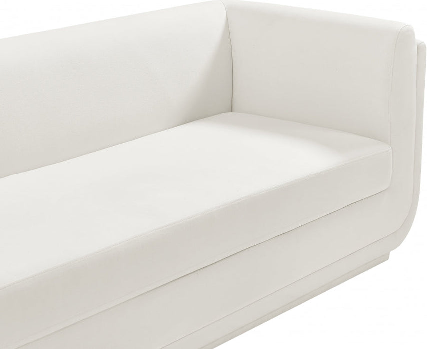 Kimora Linen Textured Fabric Loveseat Cream - 151Cream-L - Vega Furniture