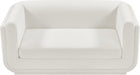 Kimora Linen Textured Fabric Loveseat Cream - 151Cream-L - Vega Furniture