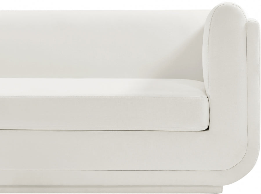 Kimora Linen Textured Fabric Loveseat Cream - 151Cream-L - Vega Furniture