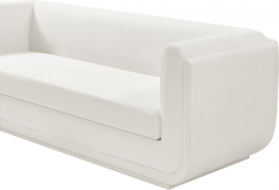 Kimora Linen Textured Fabric Loveseat Cream - 151Cream-L - Vega Furniture