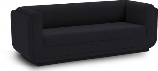 Kimora Linen Textured Fabric Sofa Black - 151Black-S - Vega Furniture