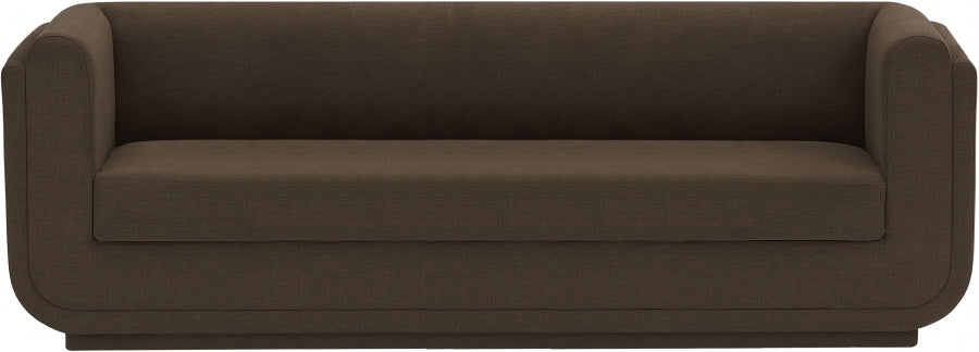 Kimora Linen Textured Fabric Sofa Brown - 151Brown-S - Vega Furniture