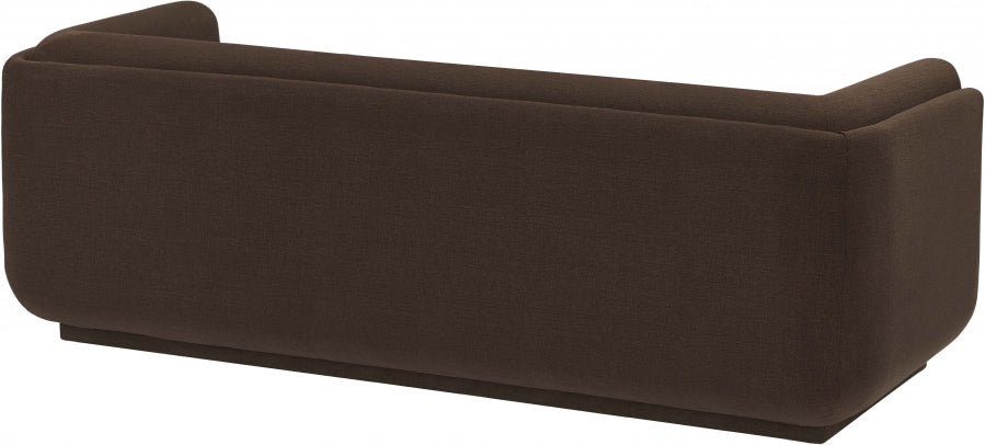 Kimora Linen Textured Fabric Sofa Brown - 151Brown-S - Vega Furniture