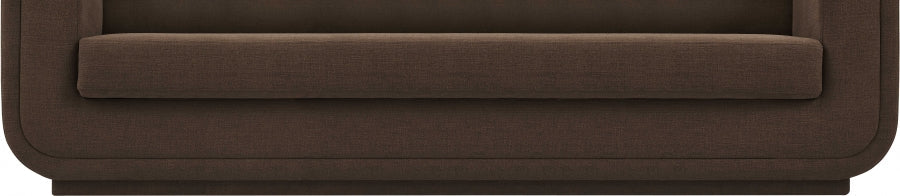 Kimora Linen Textured Fabric Sofa Brown - 151Brown-S - Vega Furniture