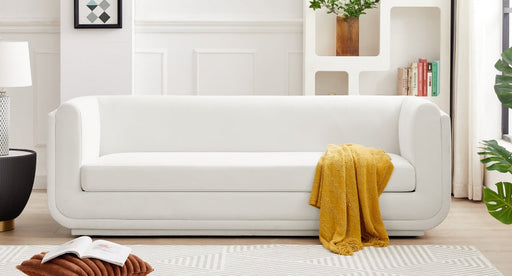 Kimora Linen Textured Fabric Sofa Cream - 151Cream-S - Vega Furniture