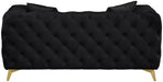 Kingdom Black Velvet Loveseat - 695Black-L - Vega Furniture