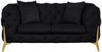 Kingdom Black Velvet Loveseat - 695Black-L - Vega Furniture