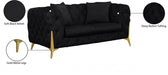 Kingdom Black Velvet Loveseat - 695Black-L - Vega Furniture