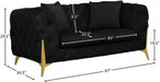 Kingdom Black Velvet Loveseat - 695Black-L - Vega Furniture