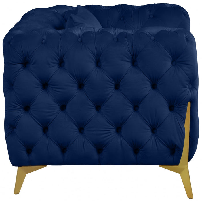 Kingdom Blue Velvet Chair - 695Navy-C - Vega Furniture