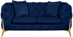 Kingdom Blue Velvet Loveseat - 695Navy-L - Vega Furniture