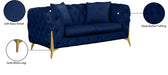 Kingdom Blue Velvet Loveseat - 695Navy-L - Vega Furniture