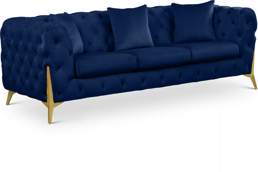 Kingdom Blue Velvet Sofa - 695Navy-S - Vega Furniture