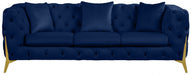 Kingdom Blue Velvet Sofa - 695Navy-S - Vega Furniture