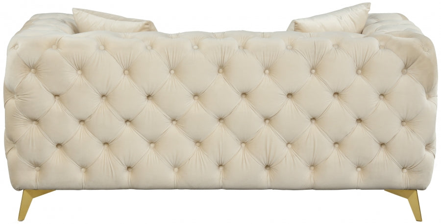 Kingdom Cream Velvet Loveseat - 695Cream-L - Vega Furniture