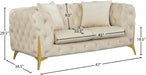 Kingdom Cream Velvet Loveseat - 695Cream-L - Vega Furniture