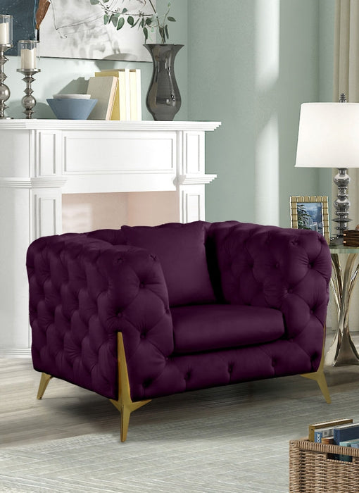 Kingdom Purple Velvet Chair - 695Purple-C - Vega Furniture